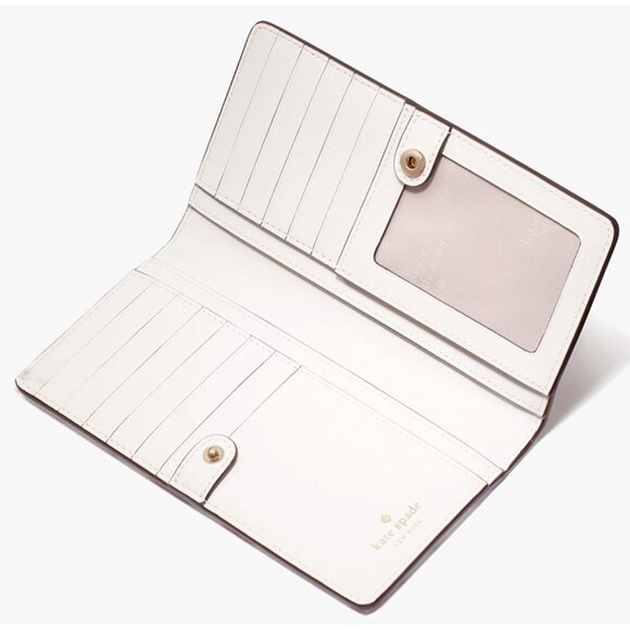S Kate Spade Dana Large Slim Bifold Wallet White Saffiano KE618 NWT $179 Retail - Picture 4 of 6
